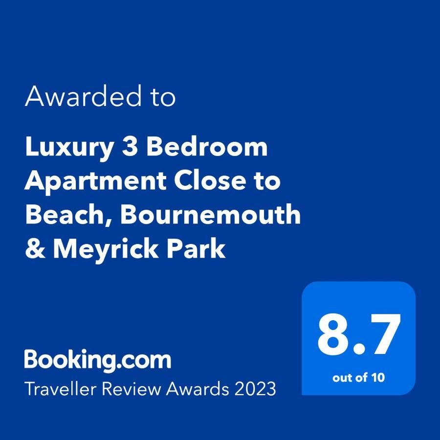 Luxury 3 Bedroom Apartment Close To Beach, Bournemouth & Meyrick Park Exterior foto